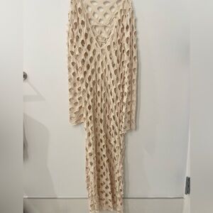 Cream cut out Maxi Dress